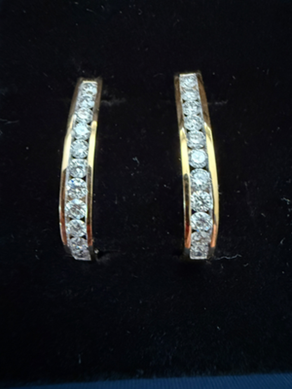 1.00 ct VS Lab Grown Diamond Hoop Earrings / 925 Sterling Silver W/Gold overlay